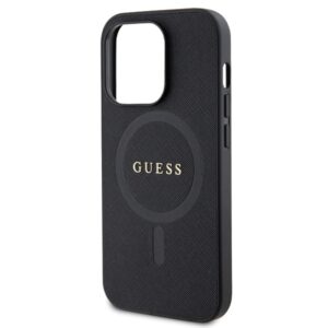 Guess GUHMP14LPSAHMCK Apple iPhone 14 Pro 6.1" juodos spalvos kietas dėklas Saffiano MagSafe - Image 6