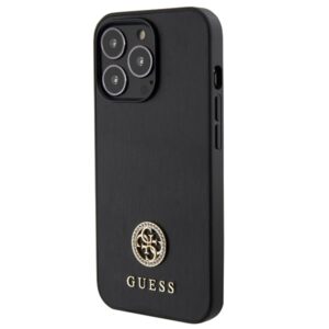 Guess GUHCP13LPS4DGPK Apple iPhone 13 Pro 6.1" juodos spalvos kietas dėklas Strass Metal Logo - Image 2
