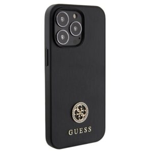 Guess GUHCP13LPS4DGPK Apple iPhone 13 Pro 6.1" juodos spalvos kietas dėklas Strass Metal Logo - Image 4