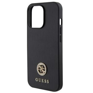 Guess GUHCP13LPS4DGPK Apple iPhone 13 Pro 6.1" juodos spalvos kietas dėklas Strass Metal Logo - Image 6