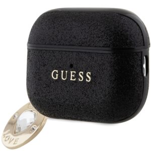 Guess GUAP2PGEHCDK AirPods Pro 2 (2022/2023) dėklas juodos spalvos Fixed Glitter Heart Diamond Charm - Image 3