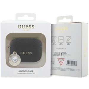Guess GUAP2PGEHCDK AirPods Pro 2 (2022/2023) dėklas juodos spalvos Fixed Glitter Heart Diamond Charm - Image 4