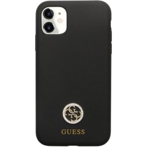 Guess GUHCN614DGPK Apple iPhone 11 / Xr 6.1" juodos spalvos kietas dėklas Silicone Logo Strass 4G - Image 3