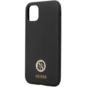 Guess GUHCN614DGPK Apple iPhone 11 / Xr 6.1" juodos spalvos kietas dėklas Silicone Logo Strass 4G - Image 6