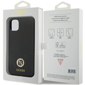 Guess GUHCN614DGPK Apple iPhone 11 / Xr 6.1" juodos spalvos kietas dėklas Silicone Logo Strass 4G - Image 8