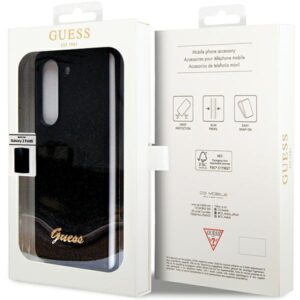 Guess GUHCZFD5HGGSHK F946 Z Fold5 juodos spalvos kietas dėklas Glitter Script - Image 7