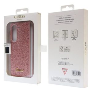 Guess GUHCZFD5HGGSHP F946 Z Fold5rožinės spalvos kietas dėklas Glitter Script - Image 7