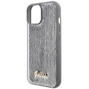 Guess GUHCP15SPSFDGSS Apple iPhone 15 / 14 / 13 6.1" silver kietas dėklas Sequin Script Metal - Image 6