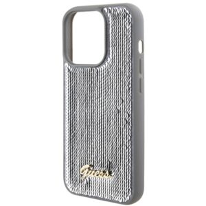 Guess GUHCP15LPSFDGSS Apple iPhone 15 Pro 6.1" silver kietas dėklas Sequin Script Metal - Image 6
