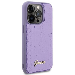 Guess GUHCP15LPSFDGSU Apple iPhone 15 Pro 6.1"violetinės spalvos kietas dėklas Sequin Script Metal - Image 4