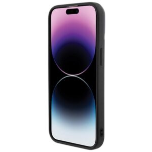 Guess GUHCP15LPMSDGSK Apple iPhone 15 Pro 6.1" juodos spalvos kietas dėklas Disco Metal Script - Image 5