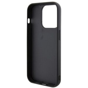 Guess GUHCP15LPMSDGSK Apple iPhone 15 Pro 6.1" juodos spalvos kietas dėklas Disco Metal Script - Image 7