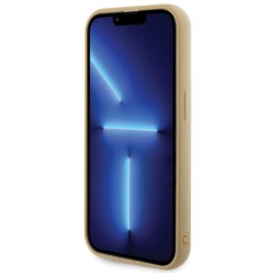 Guess GUHCP15LPMSDGSD Apple iPhone 15 Pro 6.1" gold kietas dėklas Disco Metal Script - Image 5