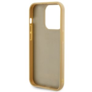 Guess GUHCP15LPMSDGSD Apple iPhone 15 Pro 6.1" gold kietas dėklas Disco Metal Script - Image 7