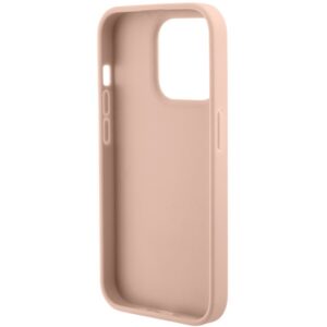 Guess GUHCP15LPCRTHCP Apple iPhone 15 Pro 6.1" rožinės spalvos kietas dėklas Croco Triangle Metal Logo - Image 5