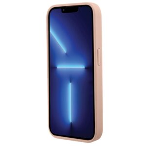 Guess GUHCP15LPCRTHCP Apple iPhone 15 Pro 6.1" rožinės spalvos kietas dėklas Croco Triangle Metal Logo - Image 6