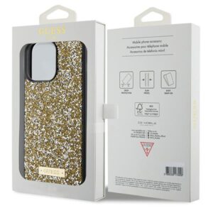 Guess GUHCP15XPFGSBSD Apple iPhone 15 Pro Max 6.7" yellow kietas dėklas Rhinestone Metal Logo - Image 8