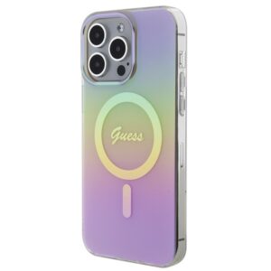 Guess GUHMP15LHITSP Apple iPhone 15 Pro 6.1" rožinės spalvos kietas dėklas IML Iridescent MagSafe - Image 2