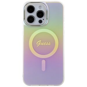 Guess GUHMP15LHITSP Apple iPhone 15 Pro 6.1" rožinės spalvos kietas dėklas IML Iridescent MagSafe - Image 3
