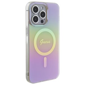 Guess GUHMP15LHITSP Apple iPhone 15 Pro 6.1" rožinės spalvos kietas dėklas IML Iridescent MagSafe - Image 4