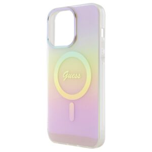 Guess GUHMP15LHITSP Apple iPhone 15 Pro 6.1" rožinės spalvos kietas dėklas IML Iridescent MagSafe - Image 6