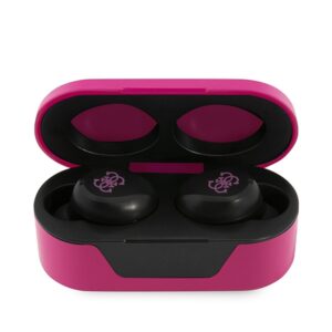 Guess GUTWST31EK TWS Bluetooth ausinės + magenta docking station - Image 2