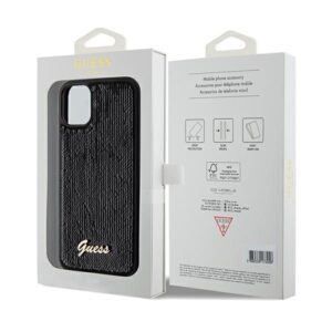 Guess GUHCN61PSFDGSK Apple iPhone 11 / Xr 6.1" juodos spalvos kietas dėklas Sequin Script Metal - Image 8