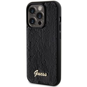 Guess GUHCP13XPSFDGSK Apple iPhone 13 Pro Max 6.7" juodos spalvos kietas dėklas Sequin Script Metal - Image 2