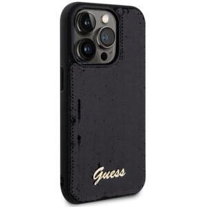 Guess GUHCP13XPSFDGSK Apple iPhone 13 Pro Max 6.7" juodos spalvos kietas dėklas Sequin Script Metal - Image 4