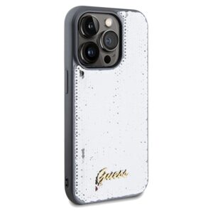 Guess GUHCP14XPSFDGSS Apple iPhone 14 Pro Max 6.7" silver kietas dėklas Sequin Script Metal - Image 4