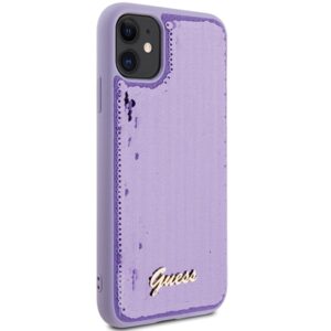 Guess GUHCN61PSFDGSU Apple iPhone 11 / Xr 6.1" violetinės spalvos kietas dėklas Sequin Script Metal - Image 4