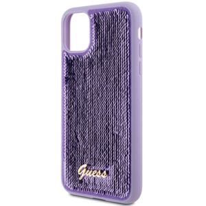Guess GUHCN61PSFDGSU Apple iPhone 11 / Xr 6.1" violetinės spalvos kietas dėklas Sequin Script Metal - Image 6