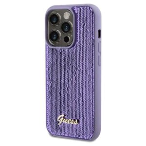 Guess GUHCP13LPSFDGSU Apple iPhone 13 Pro /13 6.1" violetinės spalvos kietas dėklas Sequin Script Metal - Image 2