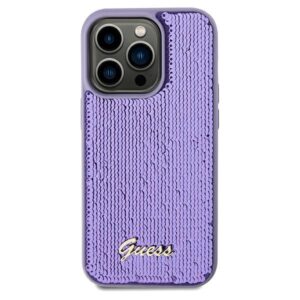 Guess GUHCP13XPSFDGSU Apple iPhone 13 Pro Max 6.7" violetinės spalvos kietas dėklas Sequin Script Metal - Image 3