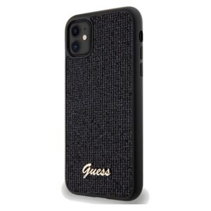 Guess GUHCN61PMSDGSK Apple iPhone 11 / Xr 6.1" juodos spalvos kietas dėklas Disco Metal Script - Image 2