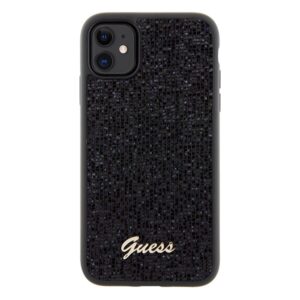 Guess GUHCN61PMSDGSK Apple iPhone 11 / Xr 6.1" juodos spalvos kietas dėklas Disco Metal Script - Image 3