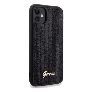Guess GUHCN61PMSDGSK Apple iPhone 11 / Xr 6.1" juodos spalvos kietas dėklas Disco Metal Script - Image 4
