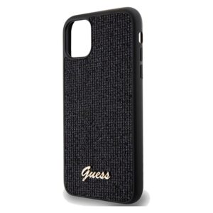 Guess GUHCN61PMSDGSK Apple iPhone 11 / Xr 6.1" juodos spalvos kietas dėklas Disco Metal Script - Image 6