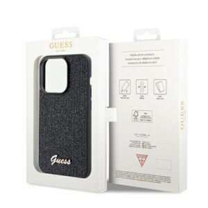 Guess GUHCP14XPMSDGSK Apple iPhone 14 Pro Max 6.7" juodos spalvos kietas dėklas Disco Metal Script - Image 8