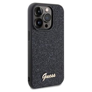 Guess GUHCP14XPMSDGSK Apple iPhone 14 Pro Max 6.7" juodos spalvos kietas dėklas Disco Metal Script - Image 4