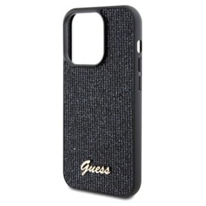 Guess GUHCP14XPMSDGSK Apple iPhone 14 Pro Max 6.7" juodos spalvos kietas dėklas Disco Metal Script - Image 6