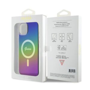 Guess GUHMP15SHITSK Apple iPhone 15 / 14 / 13 6.1" rainbow kietas dėklas IML Iridescent MagSafe - Image 8