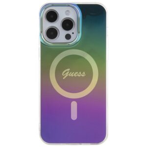 Guess GUHMP15XHITSK Apple iPhone 15 Pro Max 6.7" rainbow kietas dėklas IML Iridescent MagSafe - Image 3