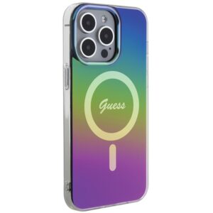 Guess GUHMP15XHITSK Apple iPhone 15 Pro Max 6.7" rainbow kietas dėklas IML Iridescent MagSafe - Image 4