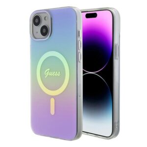 Guess GUHMP15MHITSU Apple iPhone 15 Plus/ 14 Plus 6.7" violetinės spalvos kietas dėklas IML Iridescent MagSafe