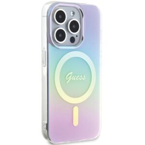 Guess GUHMP15LHITSU Apple iPhone 15 Pro 6.1" violetinės spalvos kietas dėklas IML Iridescent MagSafe - Image 4