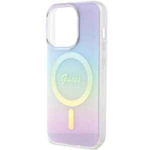 Guess GUHMP15LHITSU Apple iPhone 15 Pro 6.1" violetinės spalvos kietas dėklas IML Iridescent MagSafe - Image 6