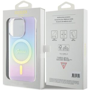 Guess GUHMP15XHITSU Apple iPhone 15 Pro Max 6.7" violetinės spalvos kietas dėklas IML Iridescent MagSafe - Image 8