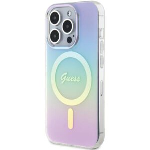 Guess GUHMP15XHITSU Apple iPhone 15 Pro Max 6.7" violetinės spalvos kietas dėklas IML Iridescent MagSafe - Image 2