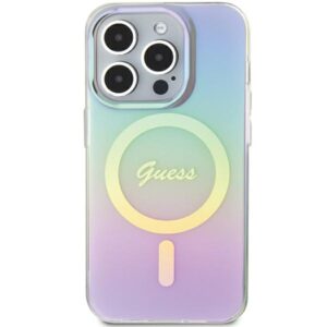 Guess GUHMP15XHITSU Apple iPhone 15 Pro Max 6.7" violetinės spalvos kietas dėklas IML Iridescent MagSafe - Image 3